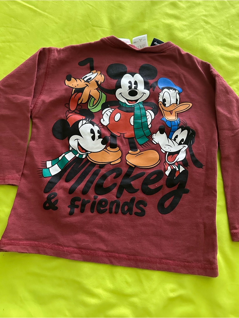 Disney Red Mickey & Friends Long Sleeve Tee